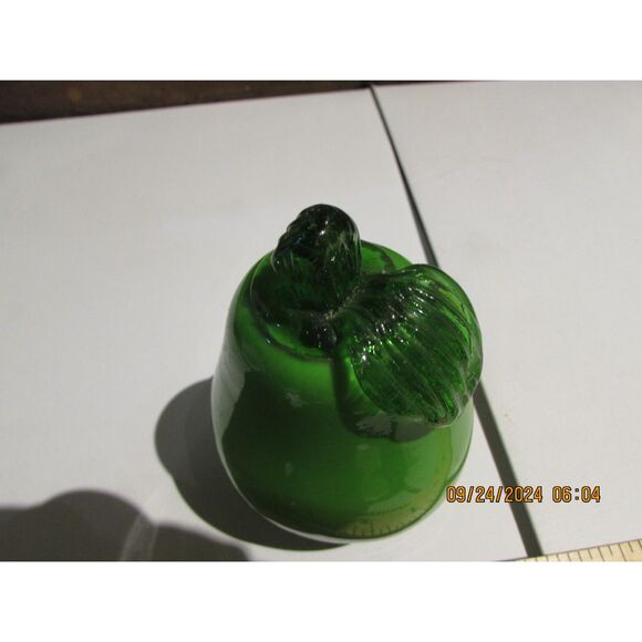 ART GLASS PEAR FRUIT GREEN FANCO FRUIT BASKET HOME DECOR KITCHEN - Picture 3 of 4